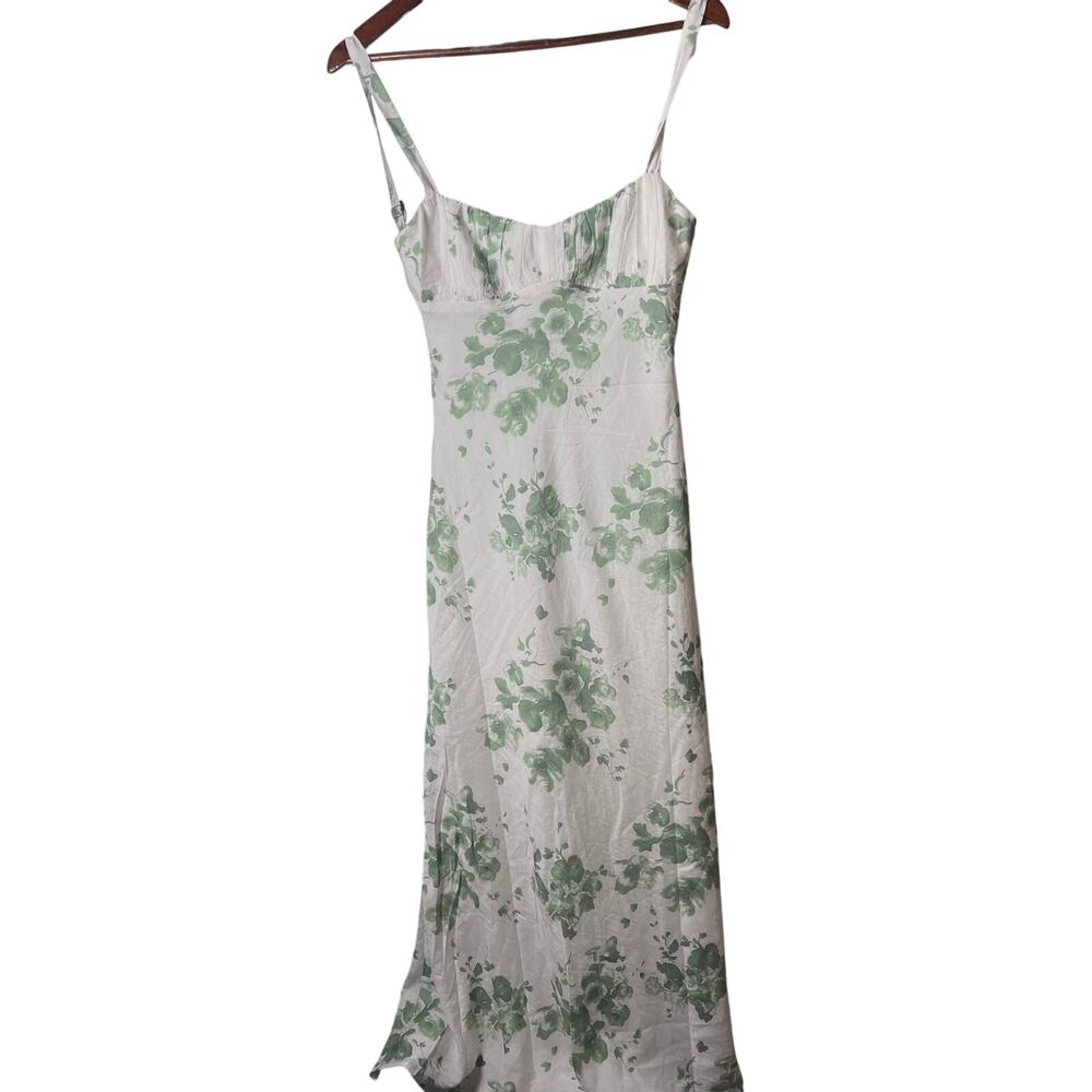 057 Billy J Margo Midi Dress Green Floral NWT Women’s Size 8 - Picture 4 of 6
